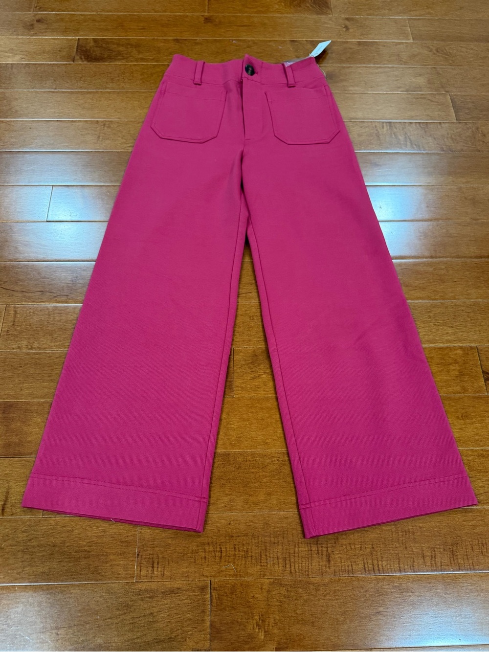 NWT Anthropologie Maeve Rose Ribbed Nylon Blend Colette Crop Wide Leg Pants 25
